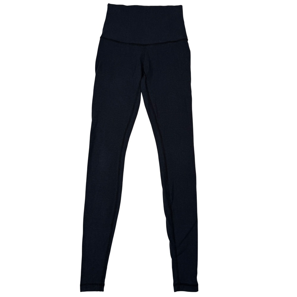 Lululemon Wunder Under Luon Leggings Sz 4 Heathered Black Full Length Yoga Pants